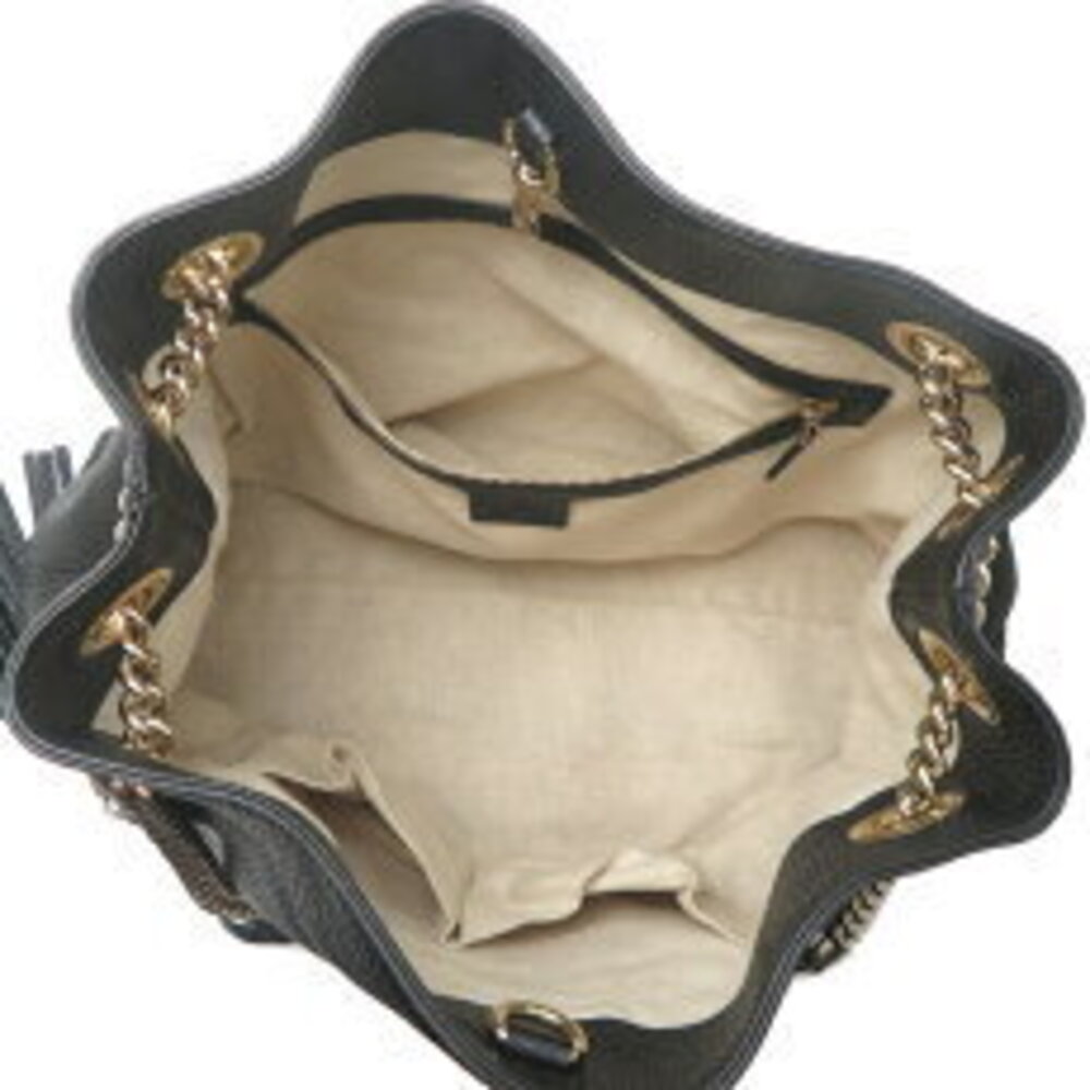 Gucci Soho Interlocking GG Shoulder Bag Leather Black - Picture 6 of 9